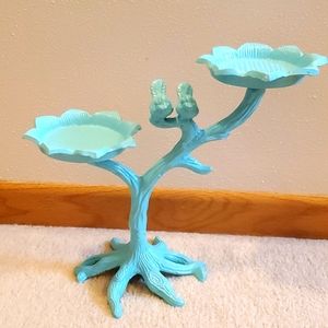 Turquoise Bird Jewelry or Candle Holder